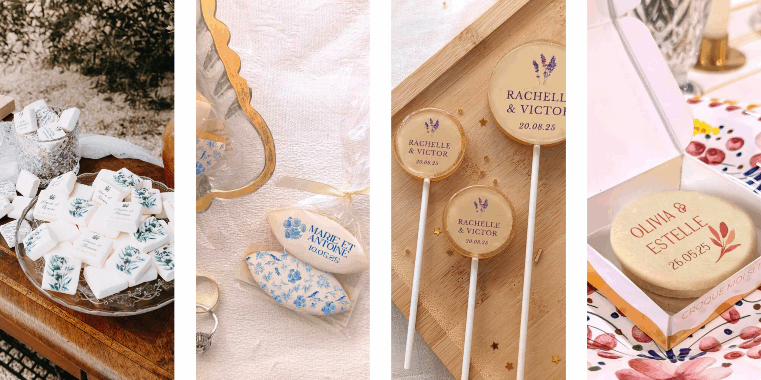 Cadeaux remerciement mariage biscuits personnalisés pour mariage champetre