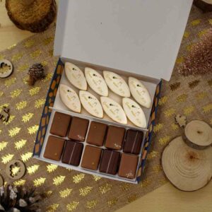 Coffret calissons personnalisés et chocolats Valrhona entreprise – Image 2