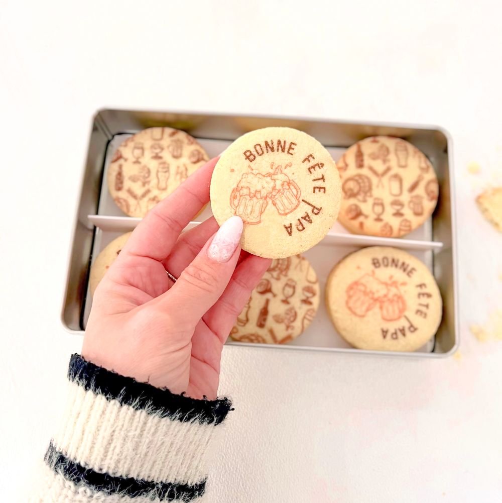 Biscuit sablé personnalisé message fête des pères