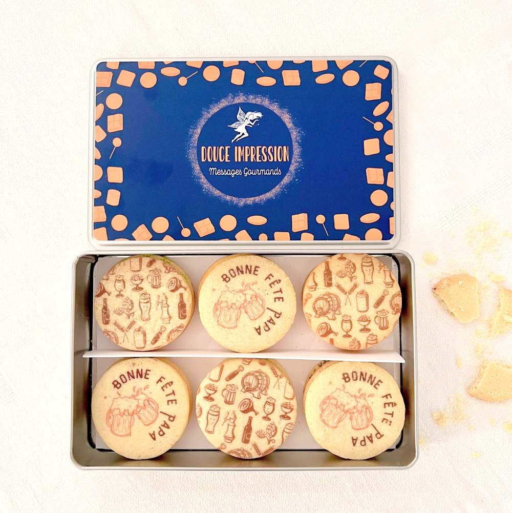 Biscuit décoré Super Papa pour coffret fête des pères personnalisé