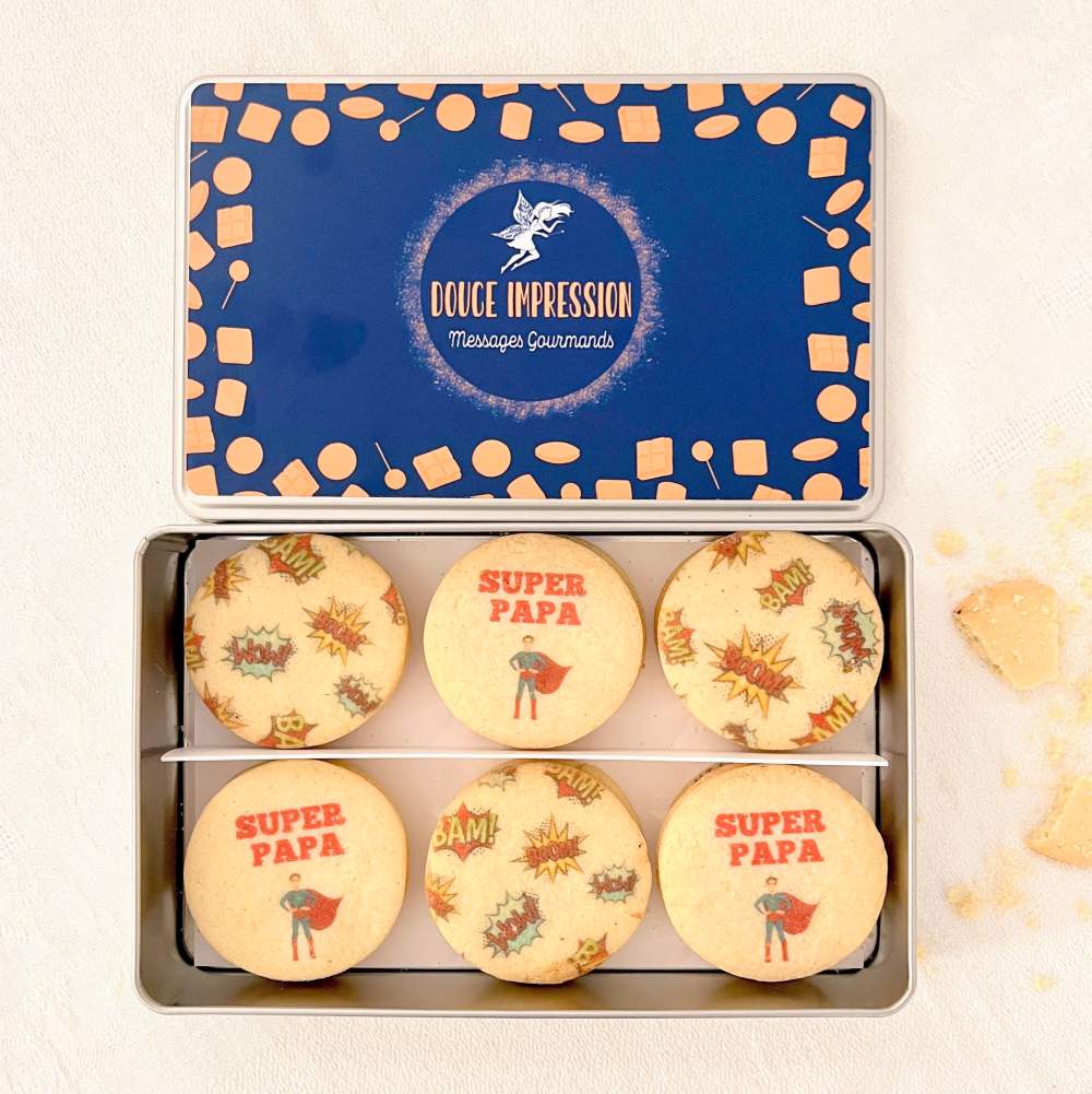 Moment gourmand fête des pères avec biscuits personnalisés