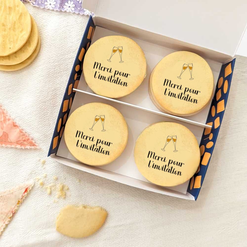 Coffret de 12 biscuits - Merci pour l'invitation
