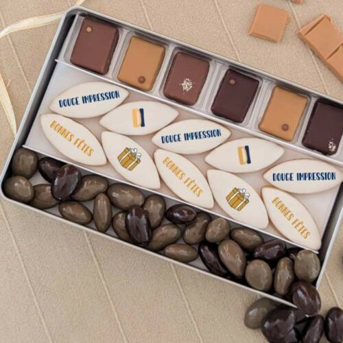 cadeau-noel-entreprise-original-biscuits-chocolat cadeau client calissons et chocolat