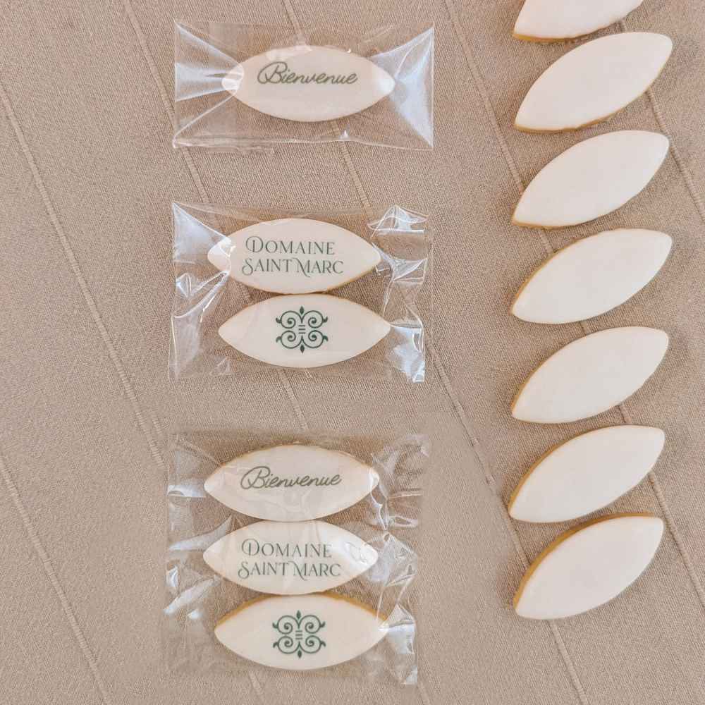 Trio de calissons logotés pour événements professionnels