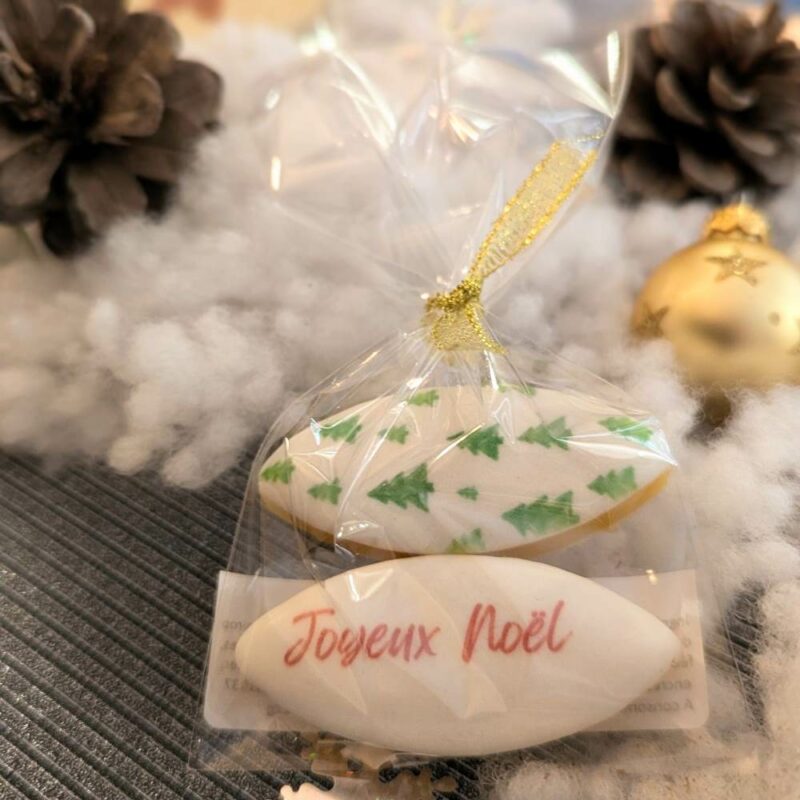 calissons personnalisés joyeux noel Calissons de Noël en sachet cadeau
