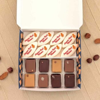 coffret de calissons et chocolats personnalisé pour noel Coffret de Noël avec chocolats et calissons