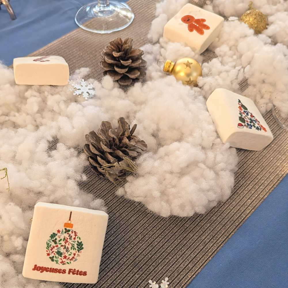 Sachets duo de guimauves décorées pour Noël