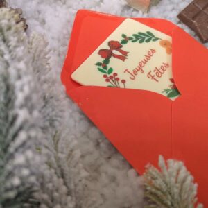 lettre de noel en chocoalat blanc à personnaliser Chocolat blanc personnalisé pour carte de Noël