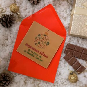 tablette de chocolat valrhona personnalisé Chocolat de Noël dulcey personnalisé