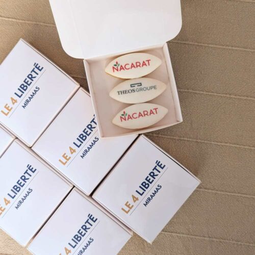 Calissons personnalisés dans petite boite pour promoteur immobilier Cadeau client promoteur : calissons personnalisés