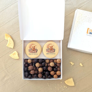 coffret cadeau gourmand personnalisé biscuits et chocolats