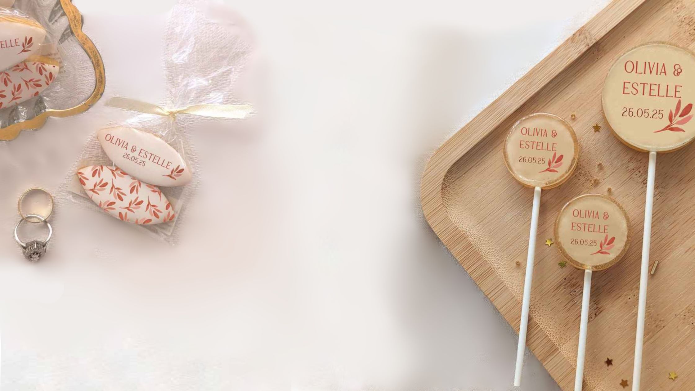 calissons personnalisés et biscuits décorés pour cadeau invité mariage