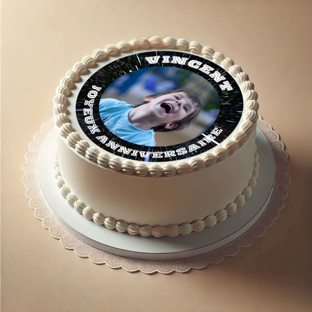 Décor en sucre rond Star Wars avec impression personnalisée