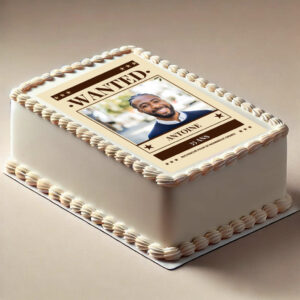 Décor en sucre far west avec photo personnalisée