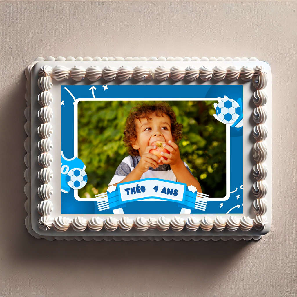 feuille comestible photo foot Feuille comestible rectangle foot avec photo pour gâteau