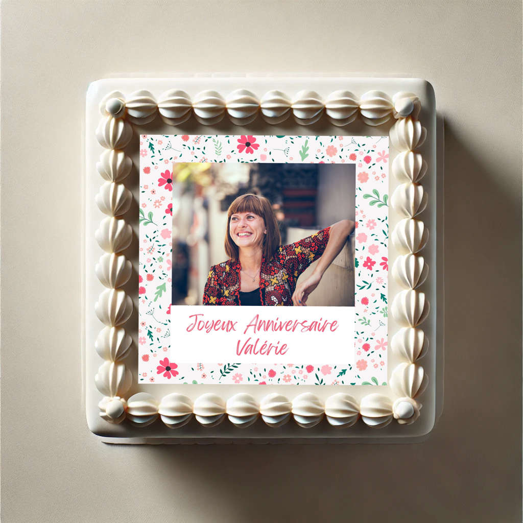 feuille de sucre avec photo fleurs pour gateau Décor en sucre floral avec impression photo pour gâteau personnalisé