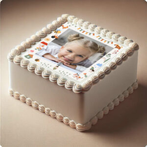 Décor en sucre pour gâteau enfant avec photo personnalisée