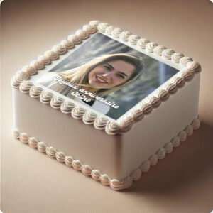 Photo pour gâteau format carré 20x20 avec texte