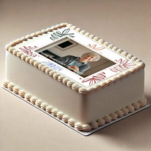 Décor en sucre rectangle coloré avec impression photo