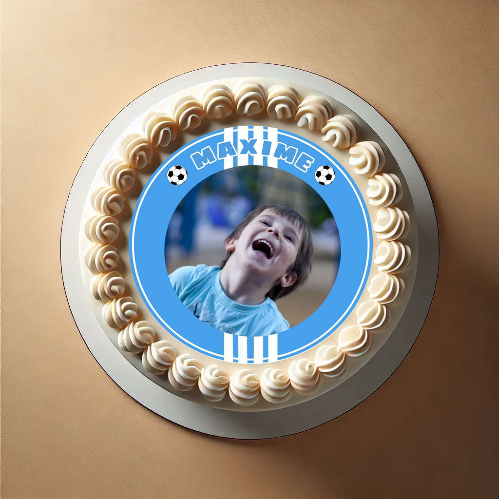 photo gateau équipe de foot marseille Feuille comestible avec photo et couleurs de l'OM pour gâteau