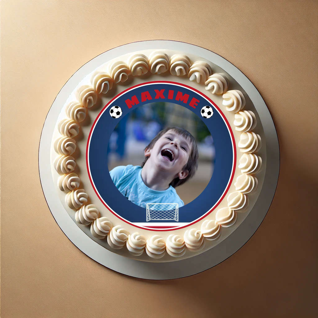 photo gateau theme psg Photo pour gâteau thème Paris Saint-Germain sur feuille de sucre