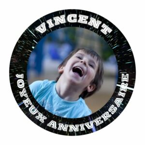 Feuille comestible Star Wars avec photo et message pour gâteau