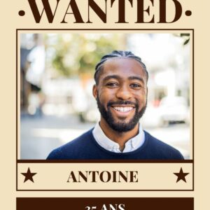 Feuille comestible effet Wanted avec photo pour gâteau