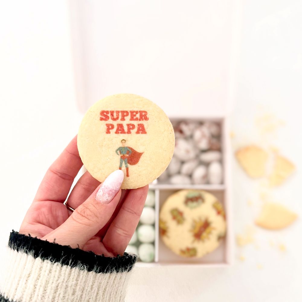 Biscuits sablés personnalisés pour coffret cadeau homme fête des père