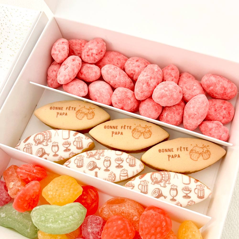 Coffret cadeau papa personnalisé calisson et bonbons