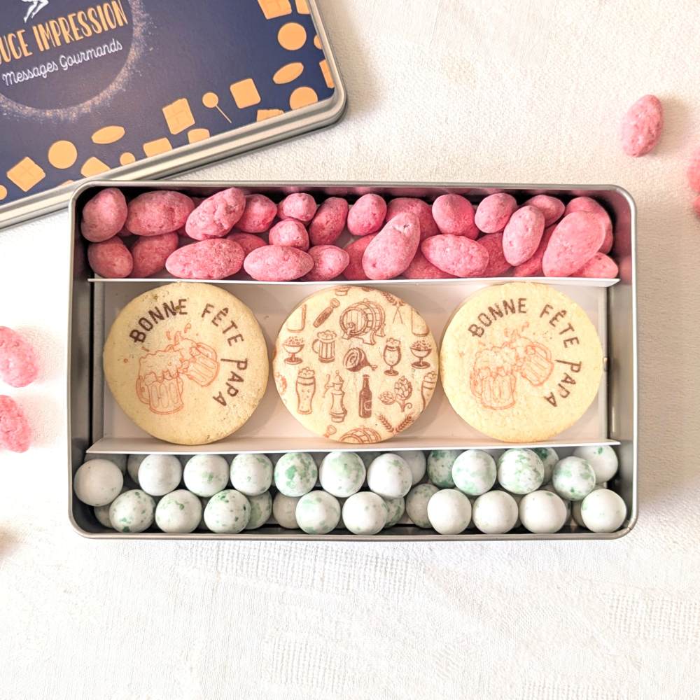 Pralines roses artisanales pour coffret cadeau homme gourmand