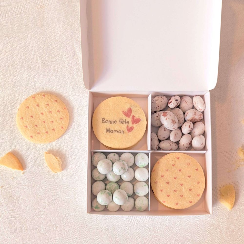coffret sablés message maman et gourmandises chocolat