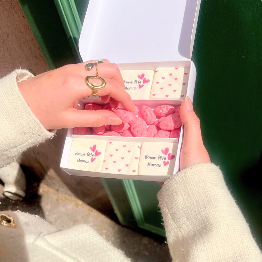 coffret personnalisé guimauves imprimées maman