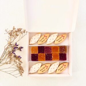 coffret personnalisé fête des mères calissons et fruits