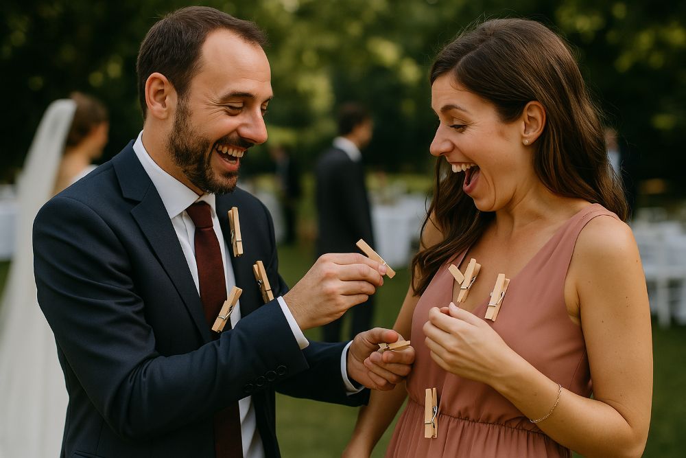 jeu de la pince à linge mariage idée de jeu orignal pour mariage