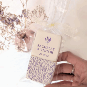 Guimauves personnalisées thème lavande Guimauves personnalisées thème lavande