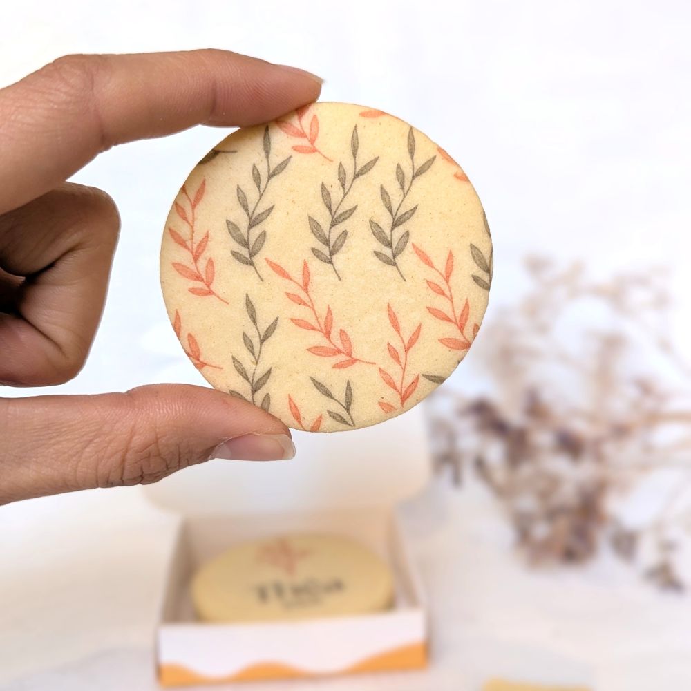 biscuit baptême personnalisable design terracotta