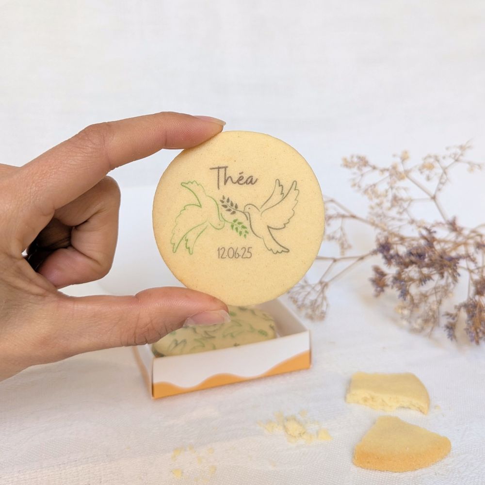 biscuit sablé personnalisé motif colombe