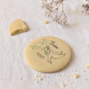 biscuit baptême branche terracotta personnalisé