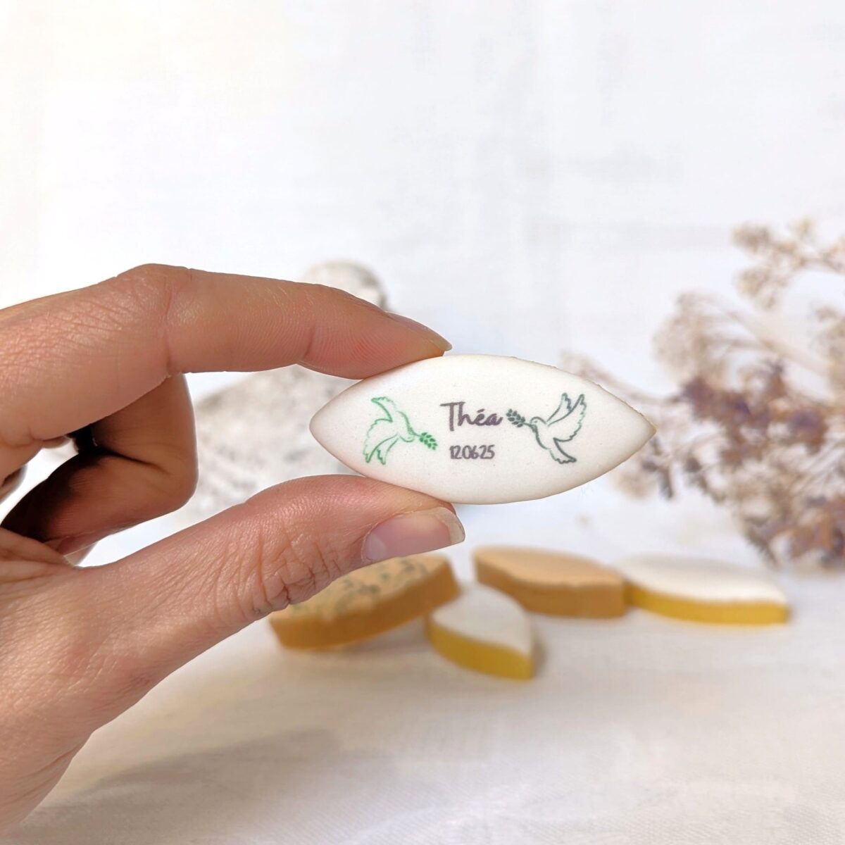 Duo de calissons personnalisés pour baptême