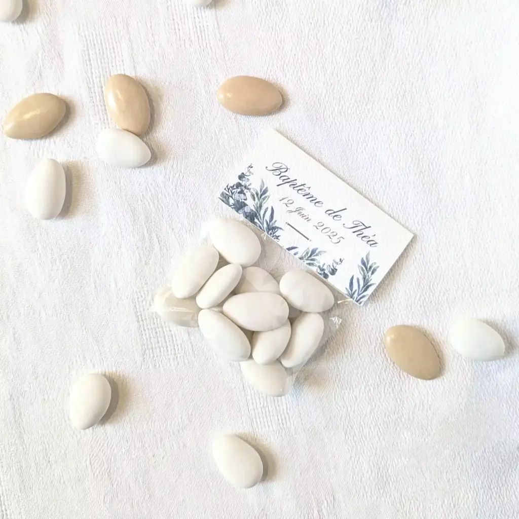 dragées castille dans sachet personnalisé