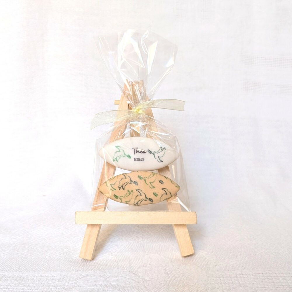 Calissons personnalisés souvenir de baptême pour invités