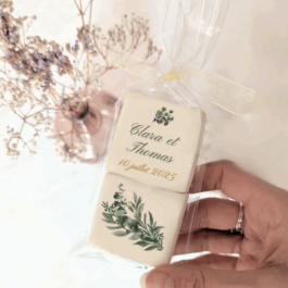 guimauves personnalisées thème provencal olivier chamallows cadeaux invités maruafe