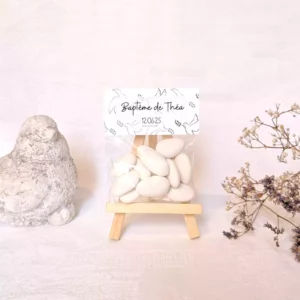 sachet personnalisé baptême fille avec prénom