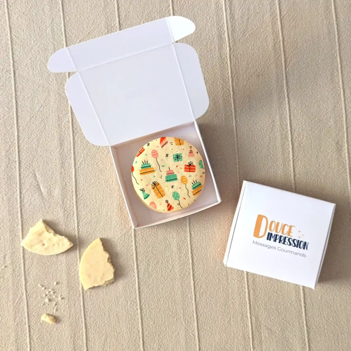 coffrets sablés personnalisés anniversaire pour invités