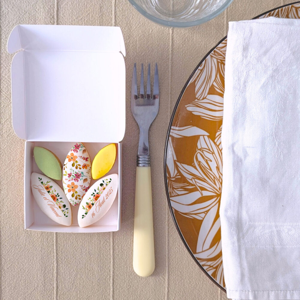 mini boîte calissons fleurs personnalisé mariage