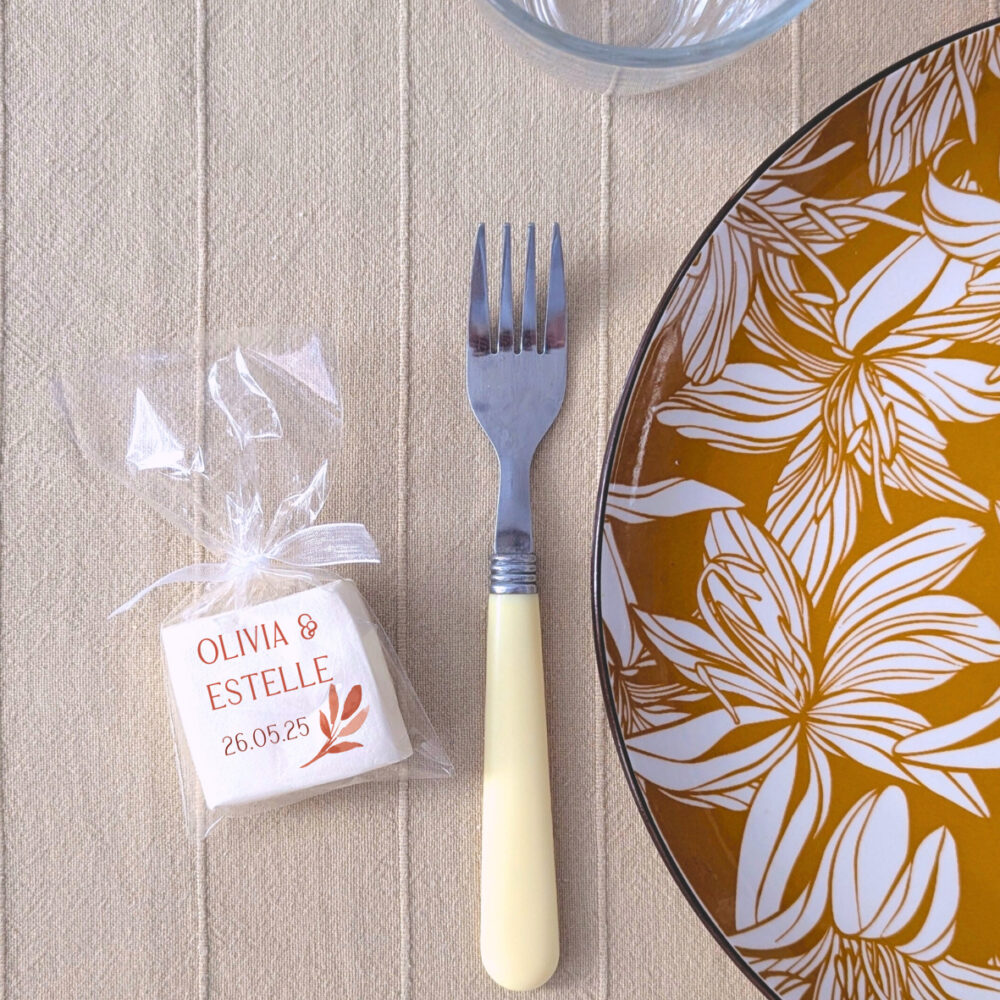 Guimauve personnalisé pour mariage chic