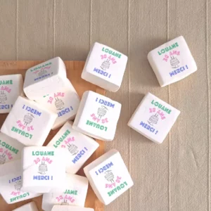 guimauve personnalisée anniversaire motif gâteau disco