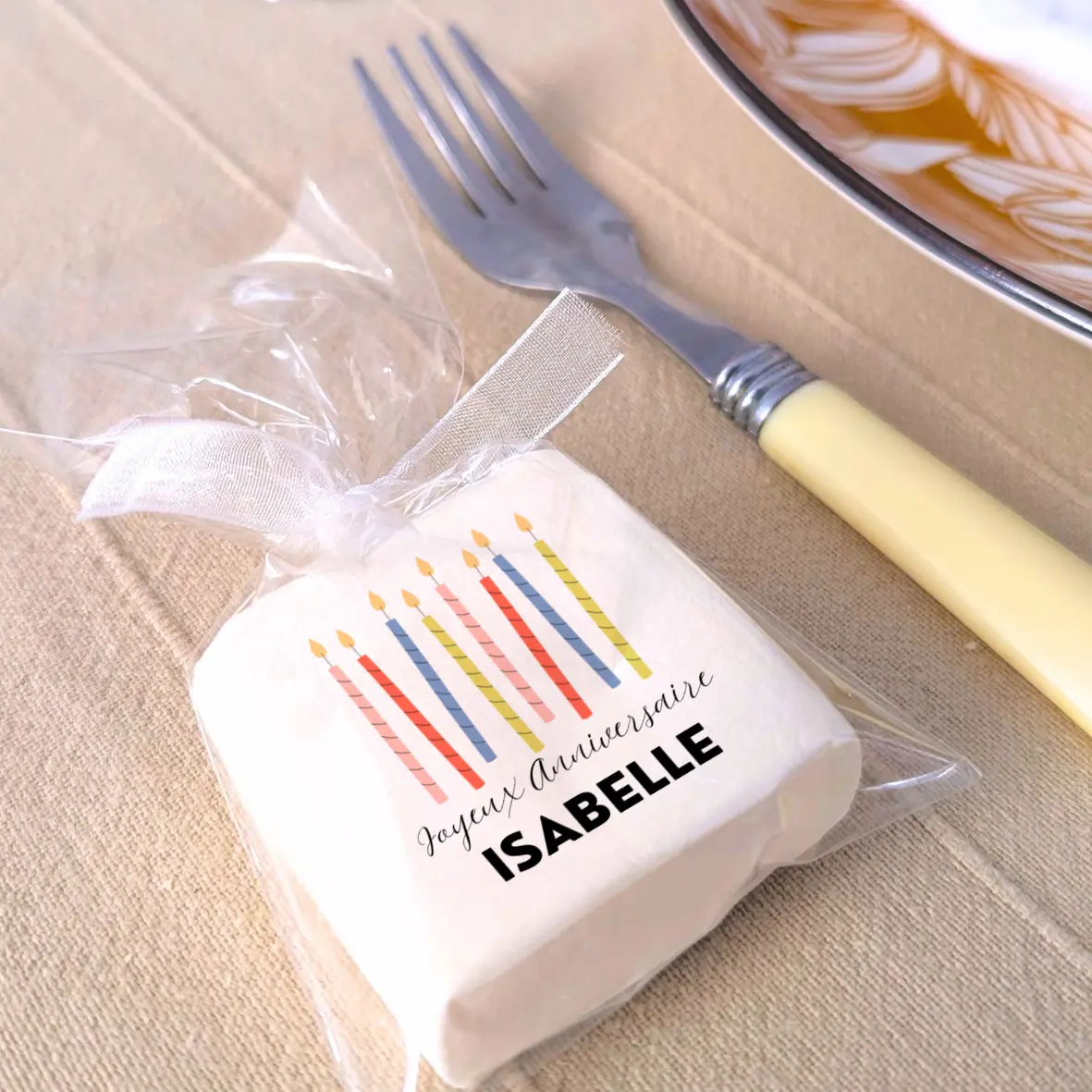 chamallows personnalisés anniversaire avec bougies