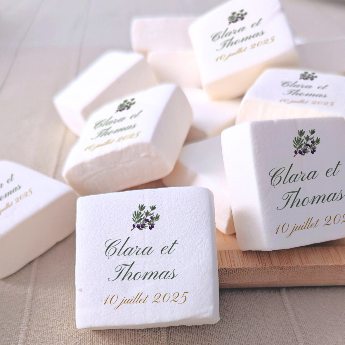 Guimauve personnalisé pour mariage champêtre