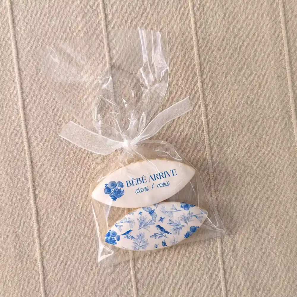 calissons imprimés idée gender reveal